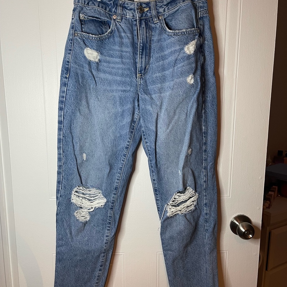 Garage Blue Boyfriend Jeans Distressed